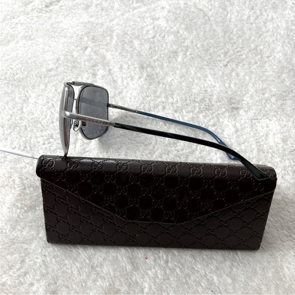 NWB Authentic Gucci Men’s Aviator Metal Frame Sunglasses - Picture 3 of 8